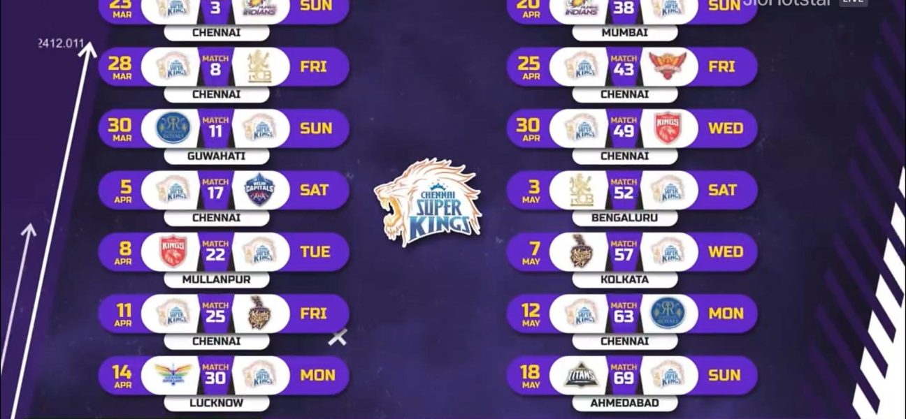 Indian Premier League 2025 match schedule