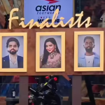 Bigg Boss 19 Grand Finale Stage with Top 5 Contestants Standing Together